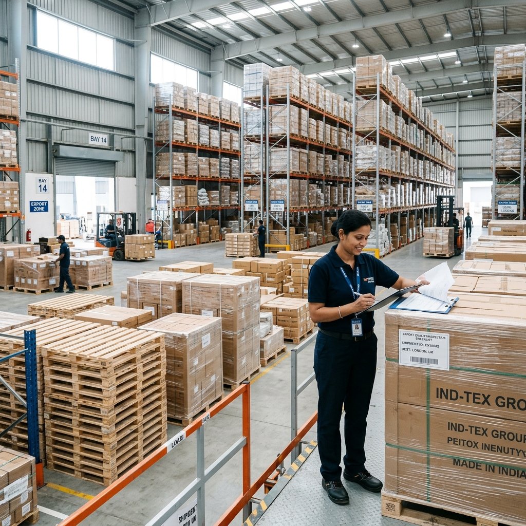 Indian export logistics warehouse inspection